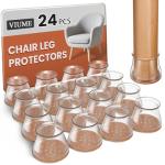 Chair Leg Floor Protectors - 24 Pack Silicone