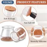 Chair Leg Floor Protectors - 24 Pack Silicone