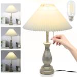Dimmable Farmhouse Table Lamp with Pull Chain