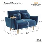 Brelice 47" Velvet Loveseat Sofa for Small Spaces