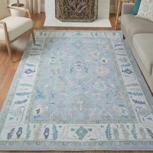 Vintage Lavender Oushak Rug for Living Spaces