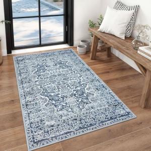 KUTA Vintage Floral Non-Slip Area Rug, 3x5