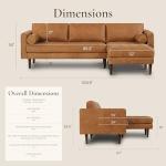 Cognac Tan Leather Right-Facing Sectional Sofa