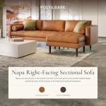Cognac Tan Leather Right-Facing Sectional Sofa