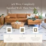 Cognac Tan Leather Right-Facing Sectional Sofa