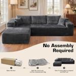 Plush Gray L-Shaped Cloud Sectional Couch