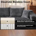 Plush Gray L-Shaped Cloud Sectional Couch