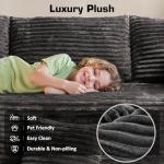 Plush Gray L-Shaped Cloud Sectional Couch