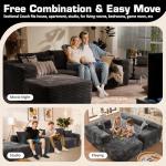 Plush Gray L-Shaped Cloud Sectional Couch