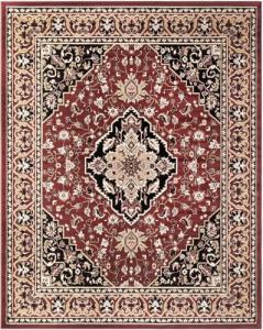 Elegant Red Medallion Indoor Area Rug, 5' x 8