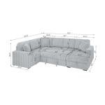 LUSPAZ 122" U-Shape Sofa with USB Ports