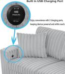 LUSPAZ 122" U-Shape Sofa with USB Ports