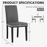 Set of 4 Dark Grey Upholstered Dining Chairs