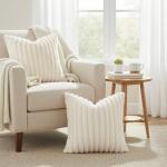 Faux Fur Throw Pillow Covers Set of 2 18x18