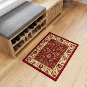 Red Non-Slip Oriental Design Indoor Area Rug 2x3