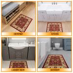 Red Non-Slip Oriental Design Indoor Area Rug 2x3