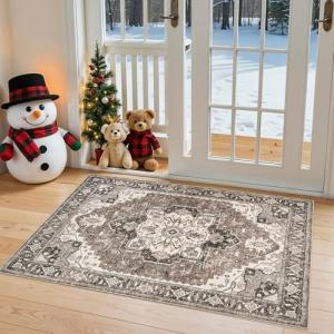 Beige Distressed Oriental 2x3 Area Rug