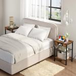 Rustic Brown 3-Tier End Table with USB Ports