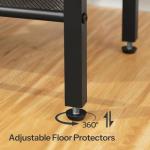 Rustic Brown 3-Tier End Table with USB Ports