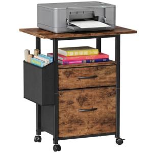 Light Brown 2 Drawer Rolling File Cabinet