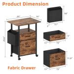 Light Brown 2 Drawer Rolling File Cabinet