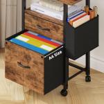 Light Brown 2 Drawer Rolling File Cabinet