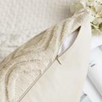 Beige Plush Throw Pillow Covers Set of 2