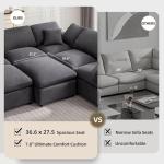 Oversized Modern Chenille Sectional Sofa with Ottoman