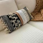 Boho-Chic Textured Lumbar Pillow Cover 12"x20