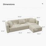 Acanva Modern L-Shape Sectional Sofa Set