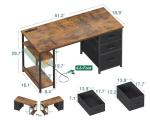51 Inch Modern Computer Desk with USB Outlets
