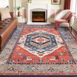 Washable 8x10 Boho Non-Slip Area Rug
