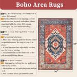Washable 8x10 Boho Non-Slip Area Rug