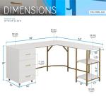 Two-Toned L Shaped Desk with Storage Shelves