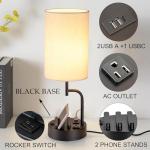 Modern Table Lamp Set with USB Charging Ports