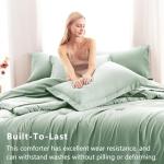 CozyLux 7-Piece Sage Green Queen Bedding Set