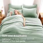 CozyLux 7-Piece Sage Green Queen Bedding Set