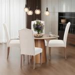 Stylish Cream Upholstered Parsons Dining Chairs, Set of 2