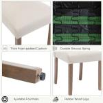 Stylish Cream Upholstered Parsons Dining Chairs, Set of 2