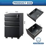 Devise 3-Drawer Locking Mobile File Cabinet
