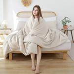 Beige Queen Size Comforter Set with Pillowcases