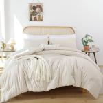 Beige Queen Size Comforter Set with Pillowcases