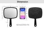 Square Handheld Hairdressing Mirror with Handle