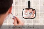 Square Handheld Hairdressing Mirror with Handle