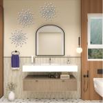 Silver Metal Jeweled Sun Burst Wall Art Set