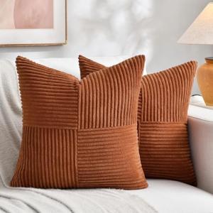 Boho Rust Decorative Throw Pillow Covers - 2 Pack