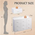 Stylish White LED Dresser TV Stand with Storage