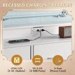 Stylish White LED Dresser TV Stand with Storage