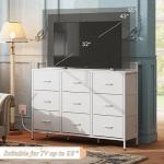 Stylish White LED Dresser TV Stand with Storage