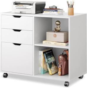 DEVAISE Mobile 3-Drawer Wood File Cabinet